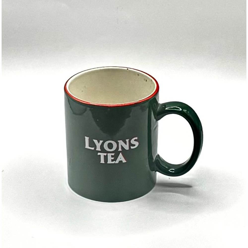 Lyons Tea Coffee Mug Green Good Vintage Advertising Ceramic Cup